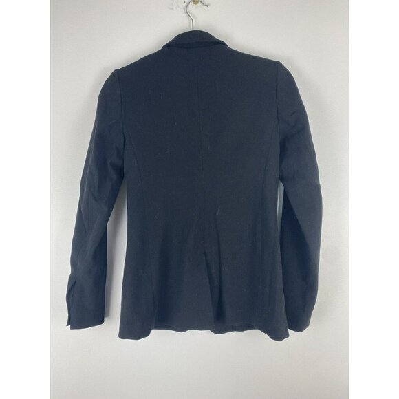 Express Womens Blazer Size 0 Black Stretch Long Line Business Jacket Office Work - Picture 2 of 8